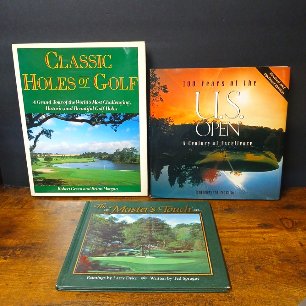 Lot of 3 Golf Books, U.S. Open ~ Masters ~ Classic Holes, Coffee Table Books